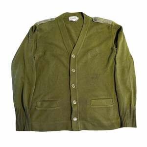 Broadway Knitting Mills Cardigan Sweater Size L Olive Green Military